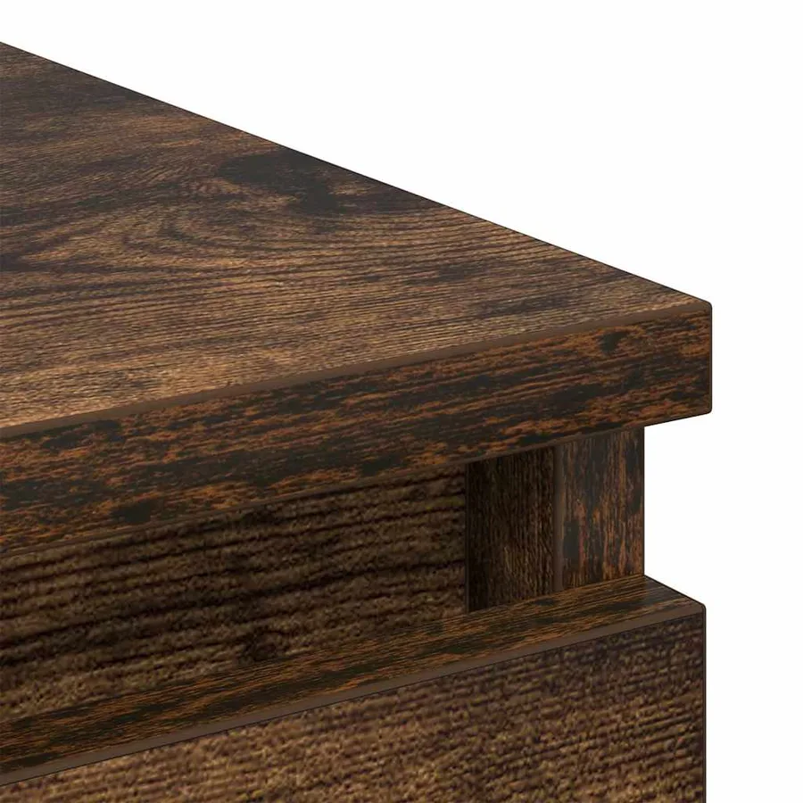Buffet chêne fumé 80x35x99 cm bois d'ingénierie - 9