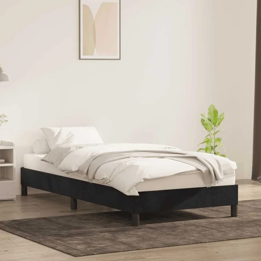 Cadre de lit sans matelas noir 100x220 cm velours - 3