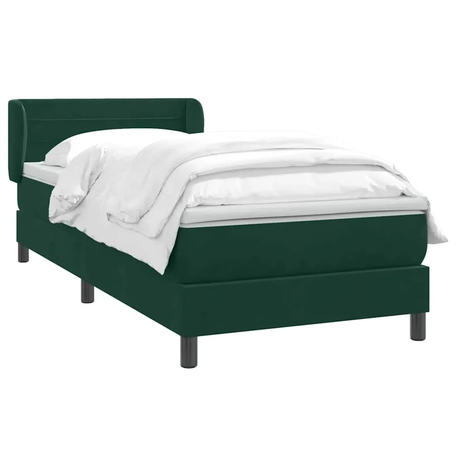 Sommier à lattes de lit et matelas vert foncé 100x220cm velours - 3