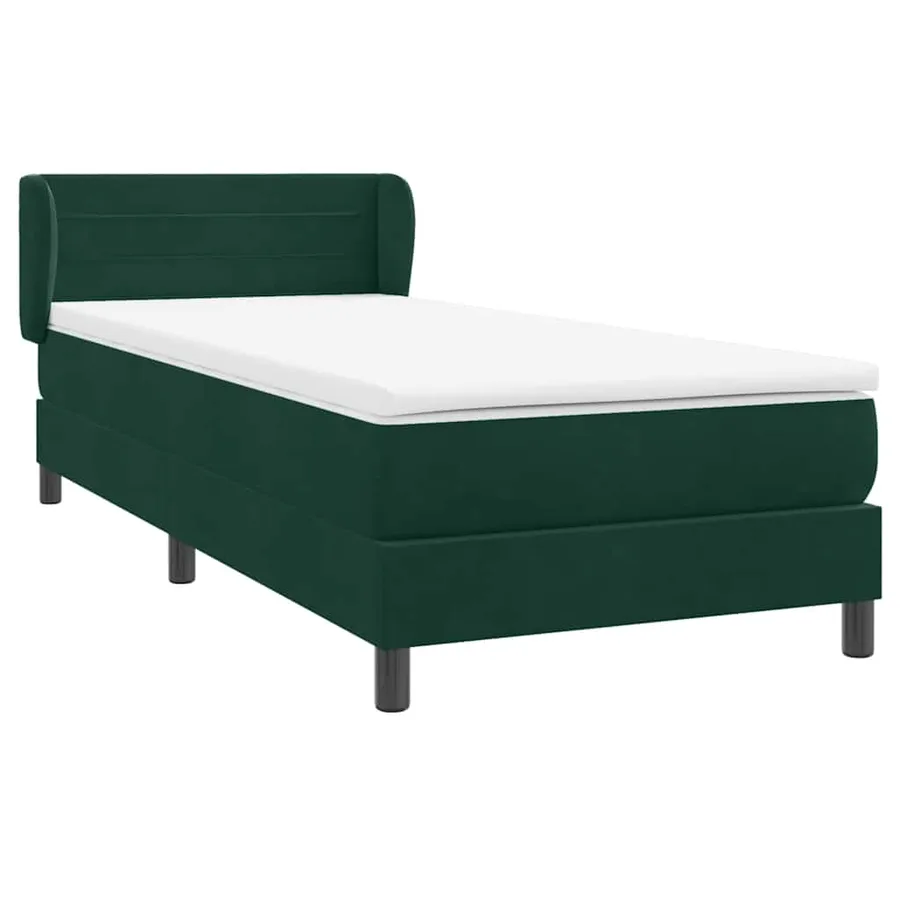 Sommier à lattes de lit et matelas vert foncé 100x220cm velours - 4