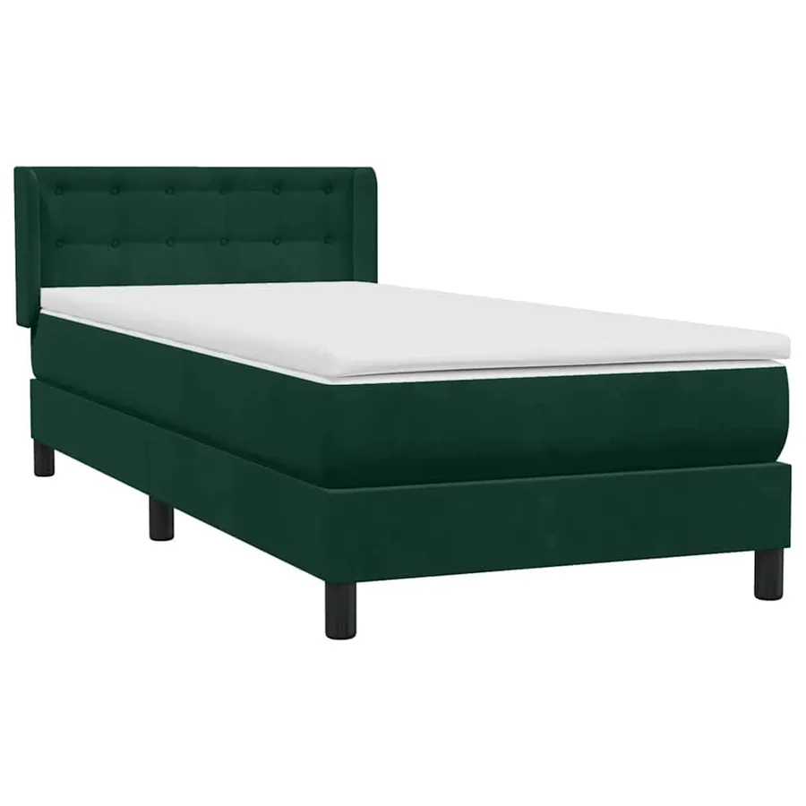 Sommier à lattes de lit et matelas vert foncé 100x220cm velours - 4