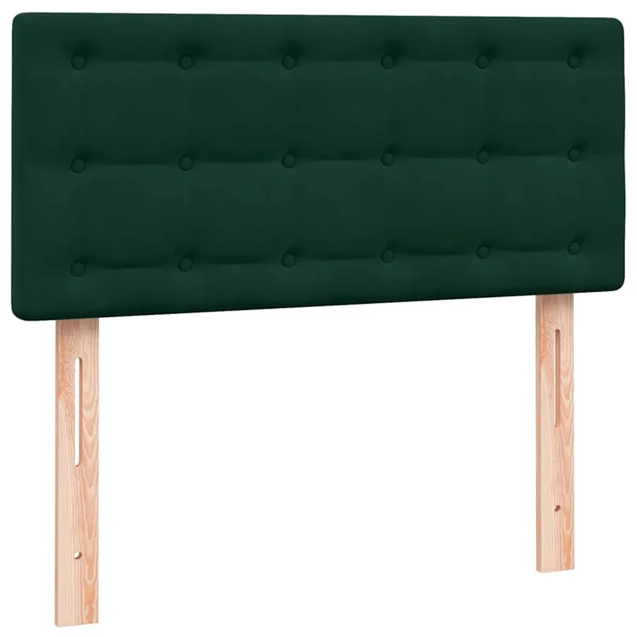 Sommier à lattes de lit et matelas vert foncé 100x220cm velours - 7