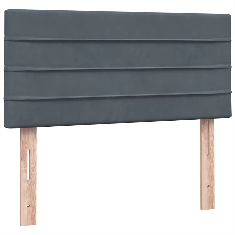 Sommier à lattes de lit et matelas gris foncé 100x220cm velours - 7