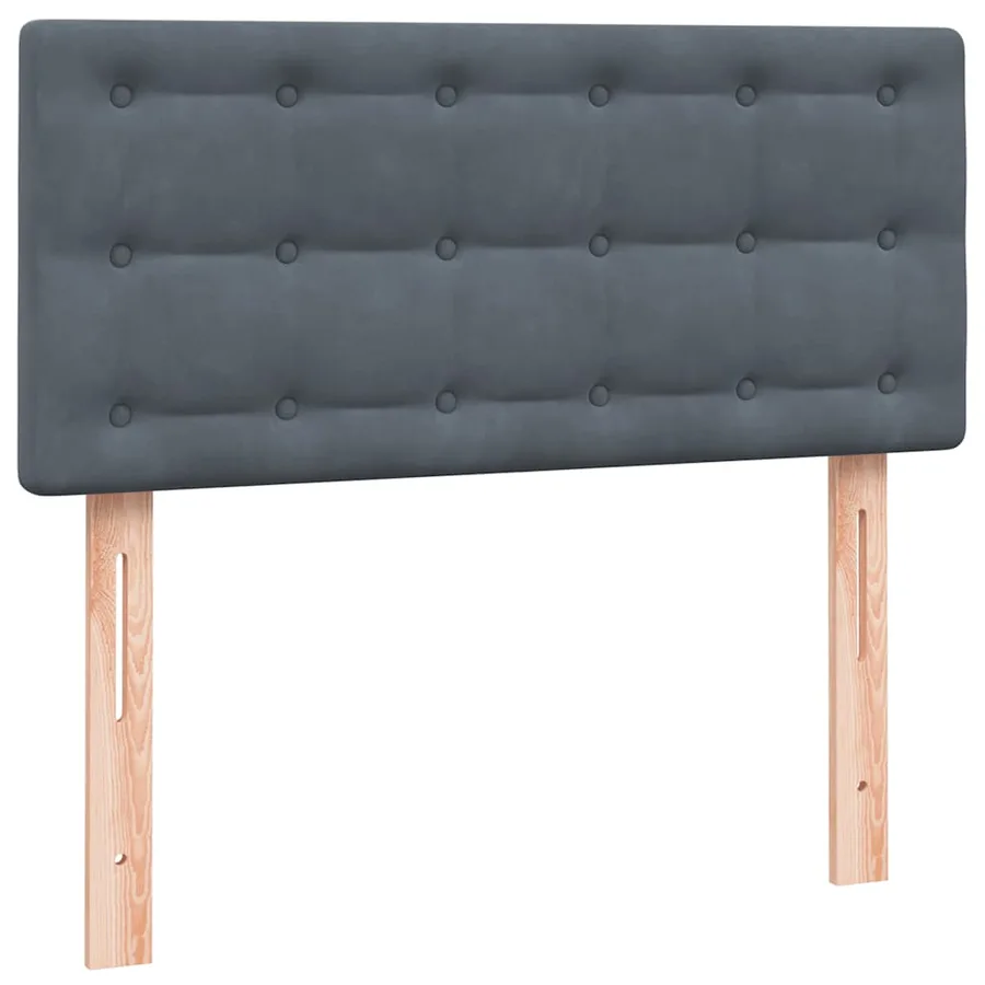 Sommier à lattes de lit et matelas gris foncé 100x220cm velours - 7