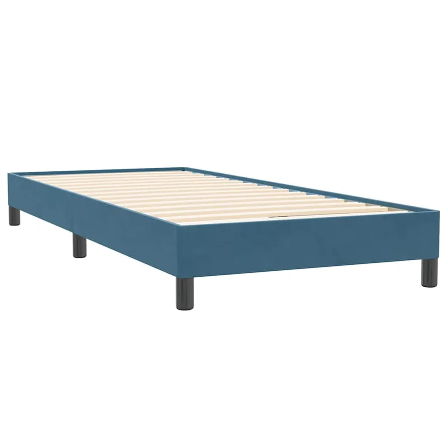 Sommier à lattes de lit et matelas bleu foncé 100x220cm velours - 5