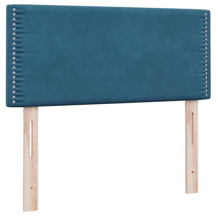 Sommier à lattes de lit et matelas bleu foncé 100x220cm velours - 7