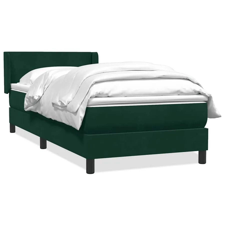 Sommier à lattes de lit et matelas vert foncé 100x220cm velours - 2