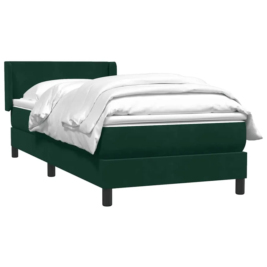 Sommier à lattes de lit et matelas vert foncé 100x220cm velours - 3
