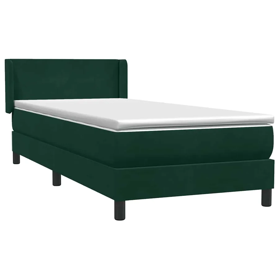 Sommier à lattes de lit et matelas vert foncé 100x220cm velours - 4