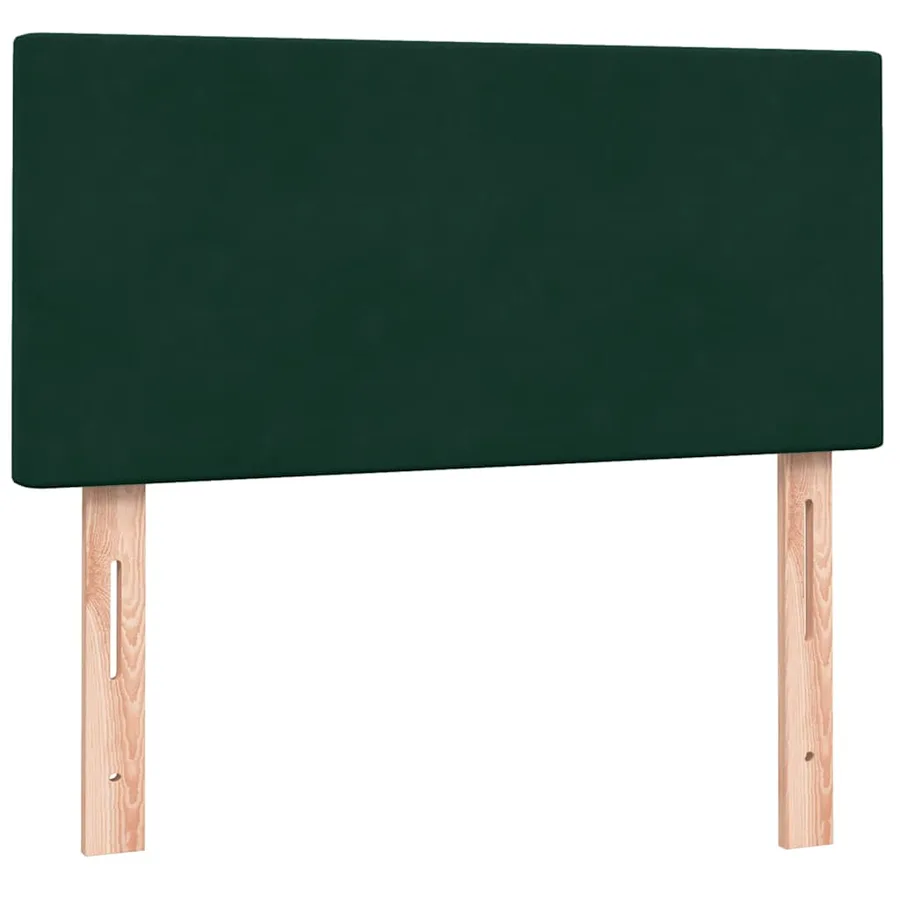 Sommier à lattes de lit et matelas vert foncé 100x220cm velours - 7