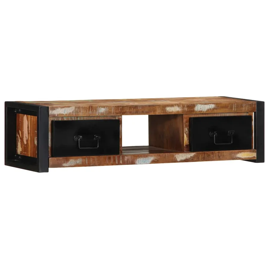 Meuble TV 100x30x25 cm Bois de récupération solide - 13