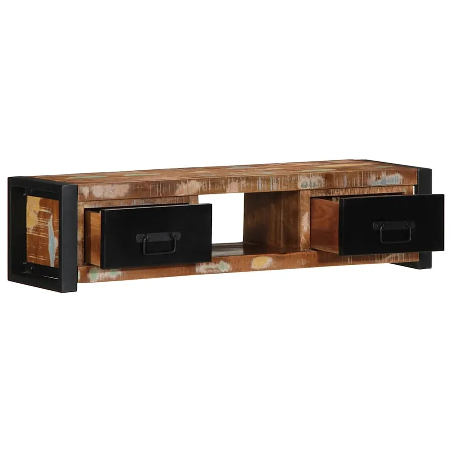 Meuble TV 100x30x25 cm Bois de récupération solide - 2