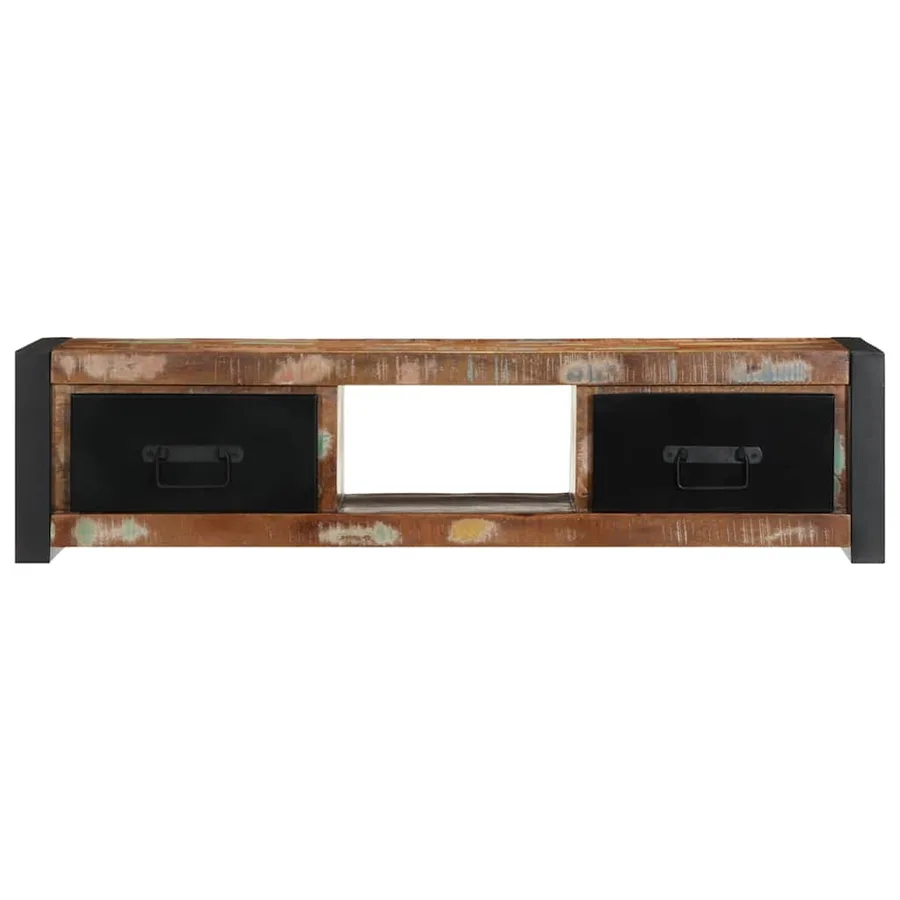 Meuble TV 100x30x25 cm Bois de récupération solide - 3