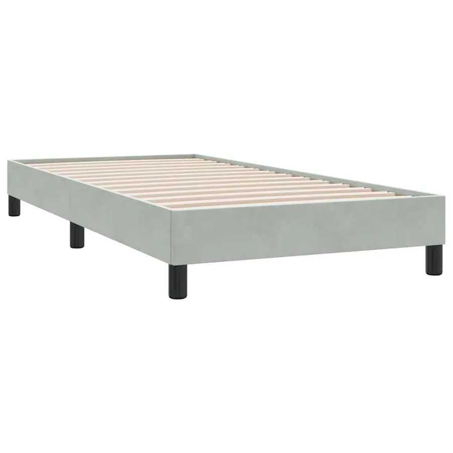 Cadre de lit sans matelas gris clair 100x220 cm velours - 2
