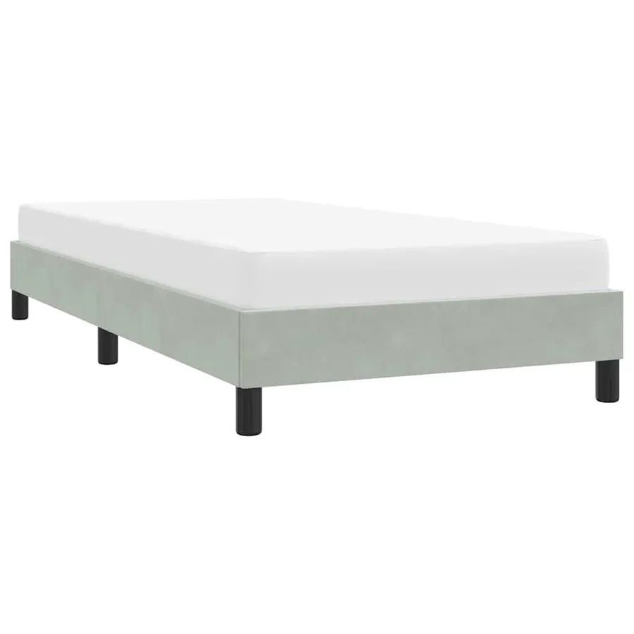 Cadre de lit sans matelas gris clair 100x220 cm velours - 4