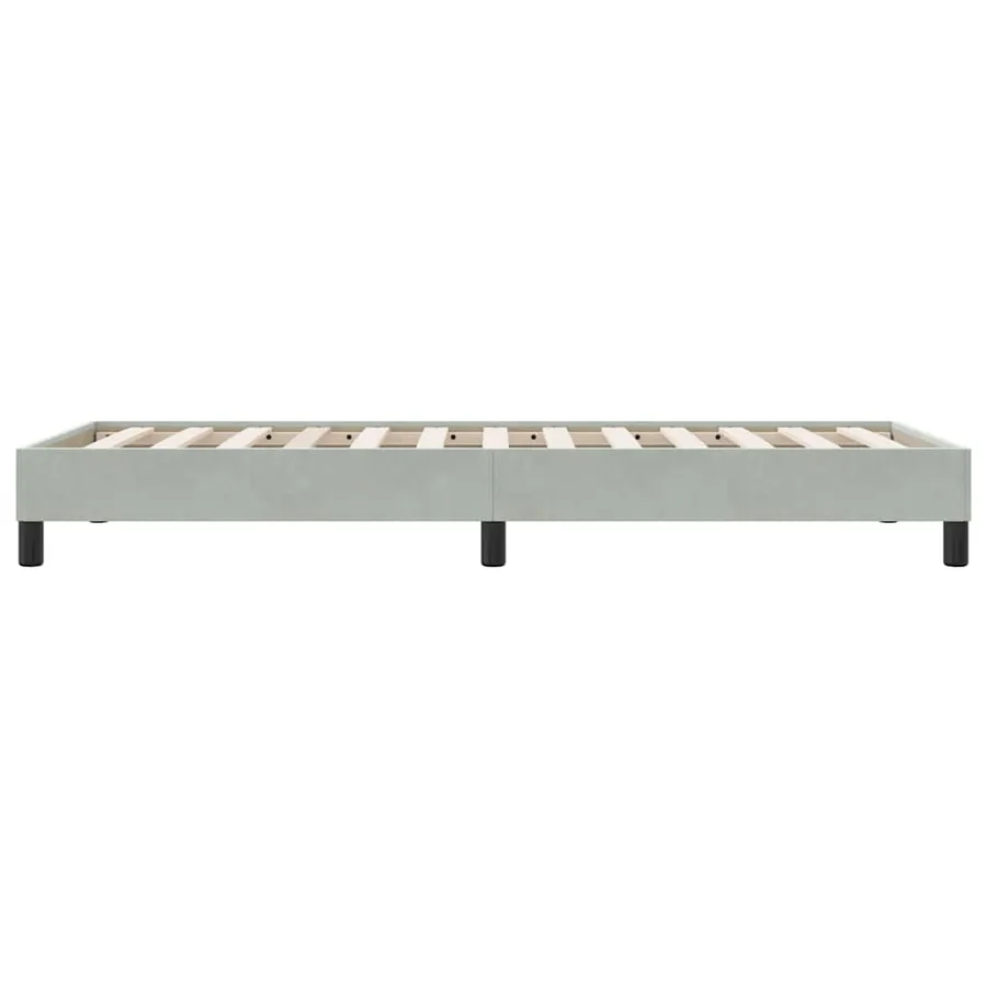 Cadre de lit sans matelas gris clair 100x220 cm velours - 6