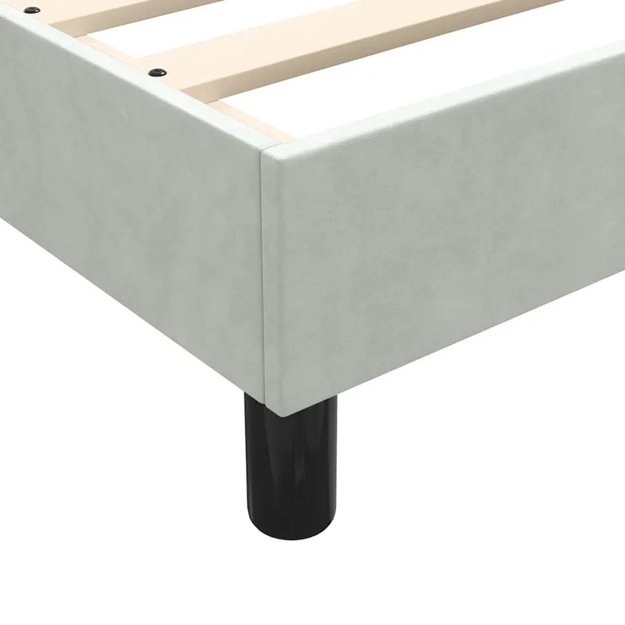 Cadre de lit sans matelas gris clair 100x220 cm velours - 8