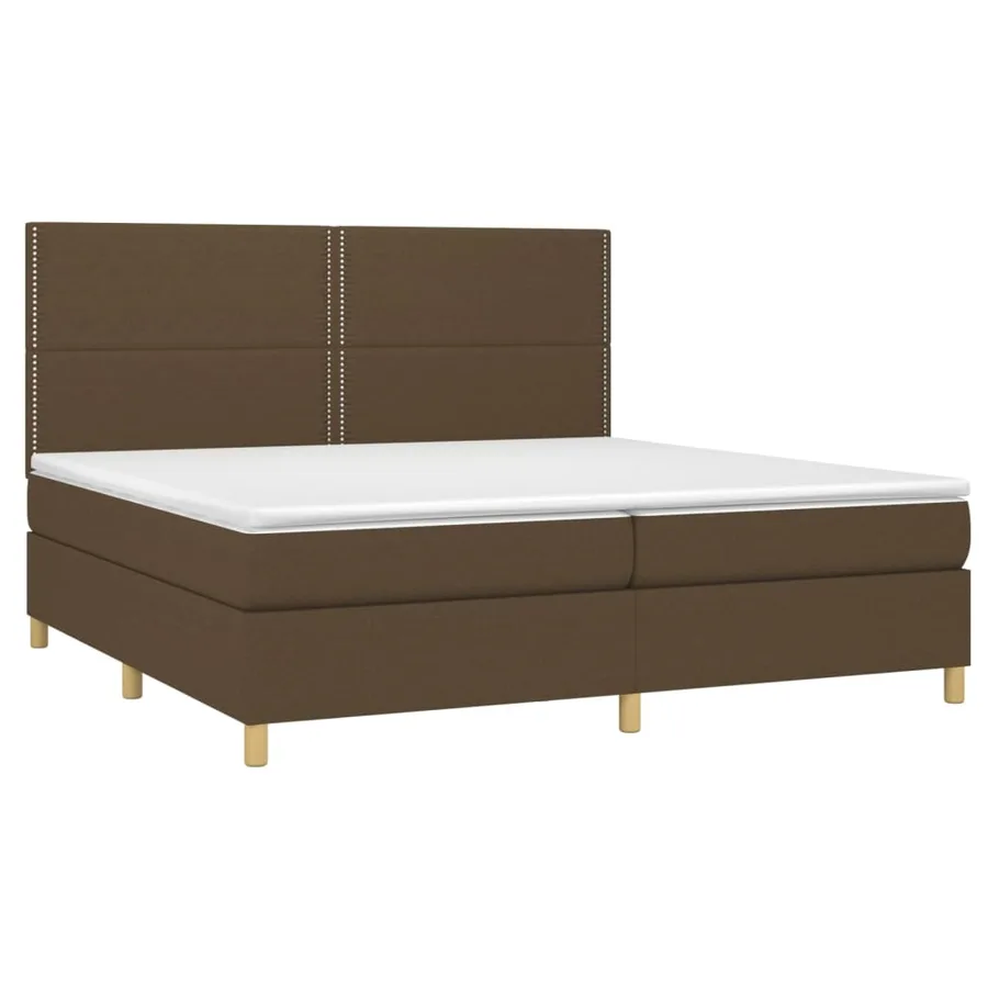 Sommier à lattes de lit avec matelas Marron foncé 200x200 cm - 3