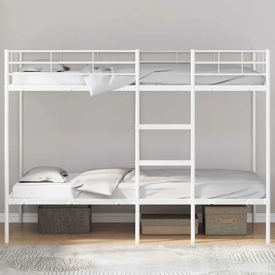 Lit superposé sans matelas blanc 100x200 cm acier - 3