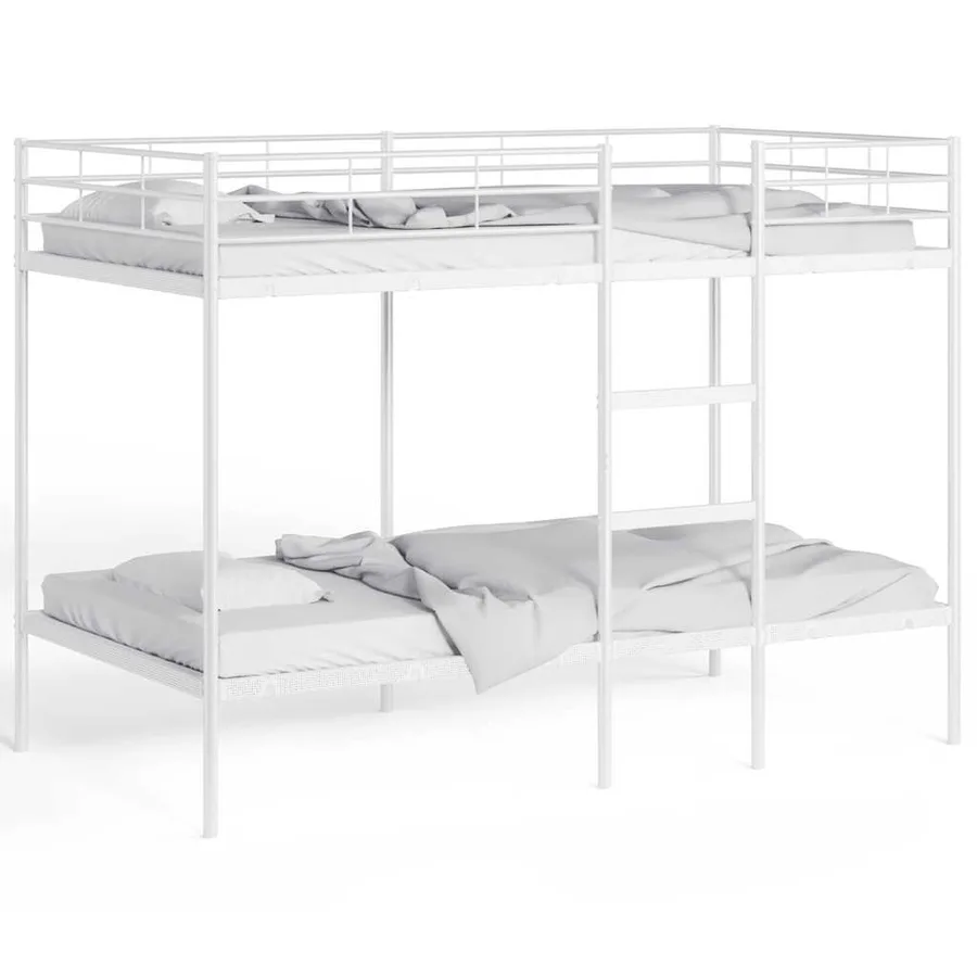 Lit superposé sans matelas blanc 100x200 cm acier - 4