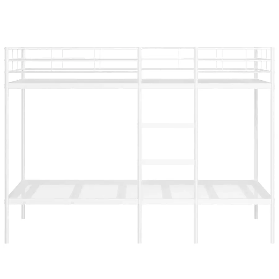Lit superposé sans matelas blanc 100x200 cm acier - 5