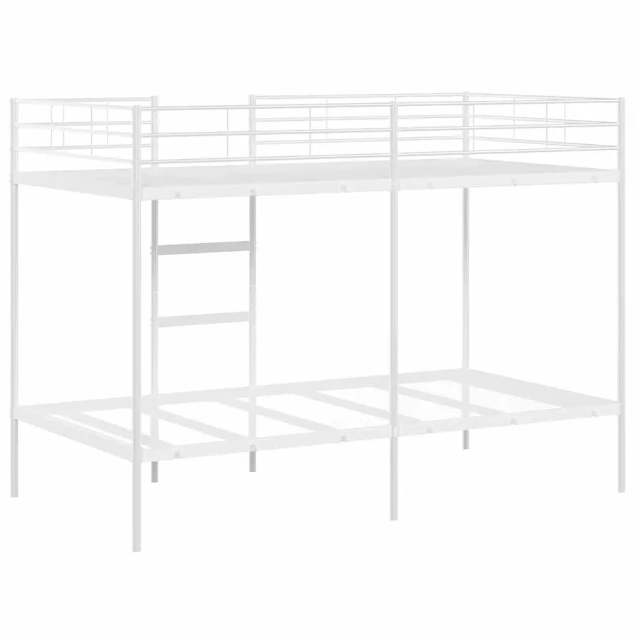 Lit superposé sans matelas blanc 100x200 cm acier - 7