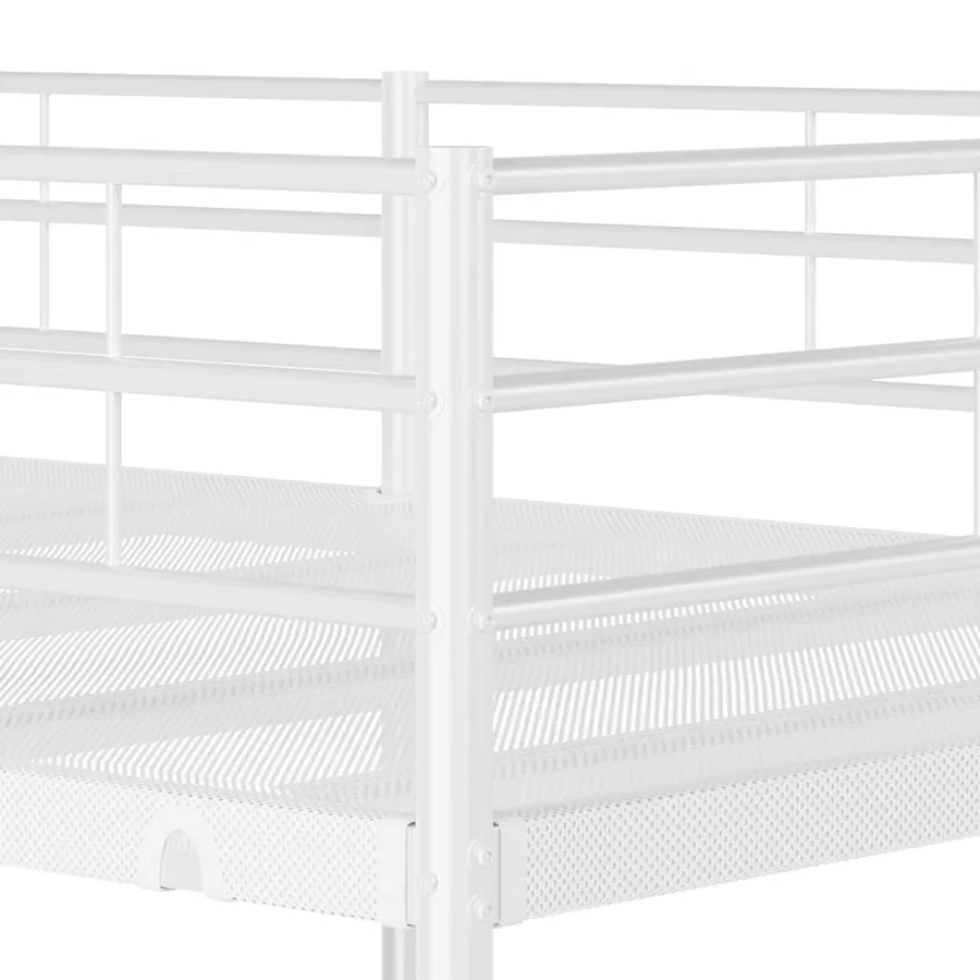 Lit superposé sans matelas blanc 100x200 cm acier - 8