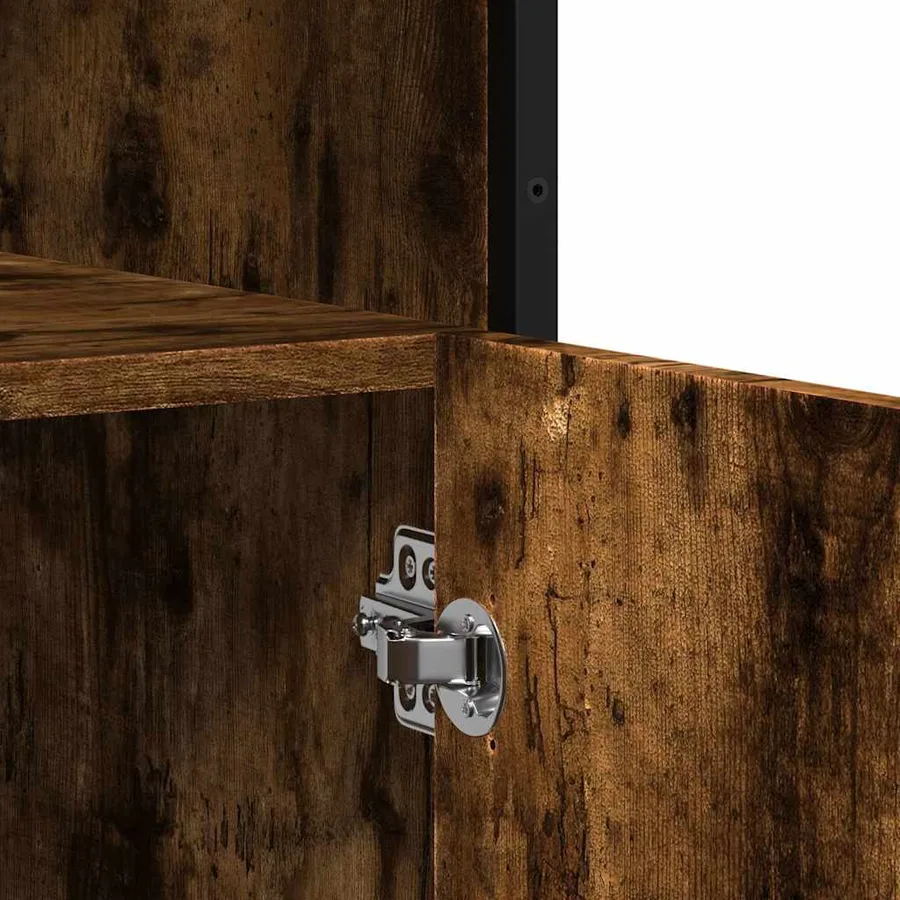 Buffet chêne fumé 100x35x76 cm bois d'ingénierie - 9
