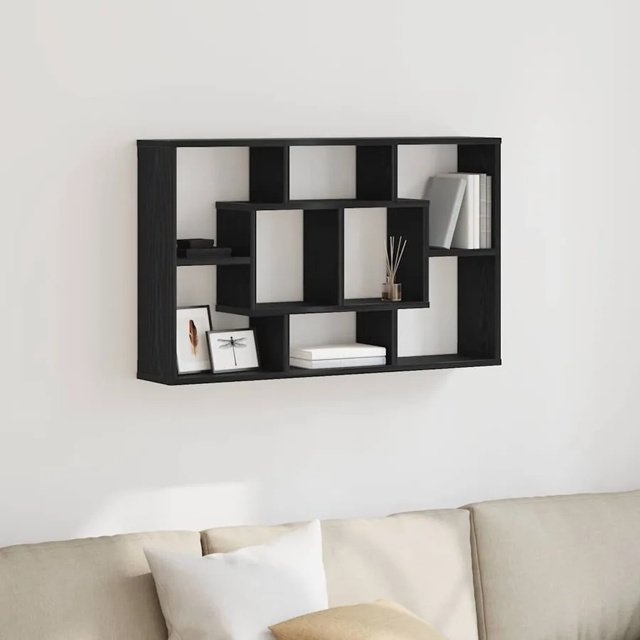 Étagère Murale Chêne noir 85 x 16 x 52,5 cm Bois d'ingénierie