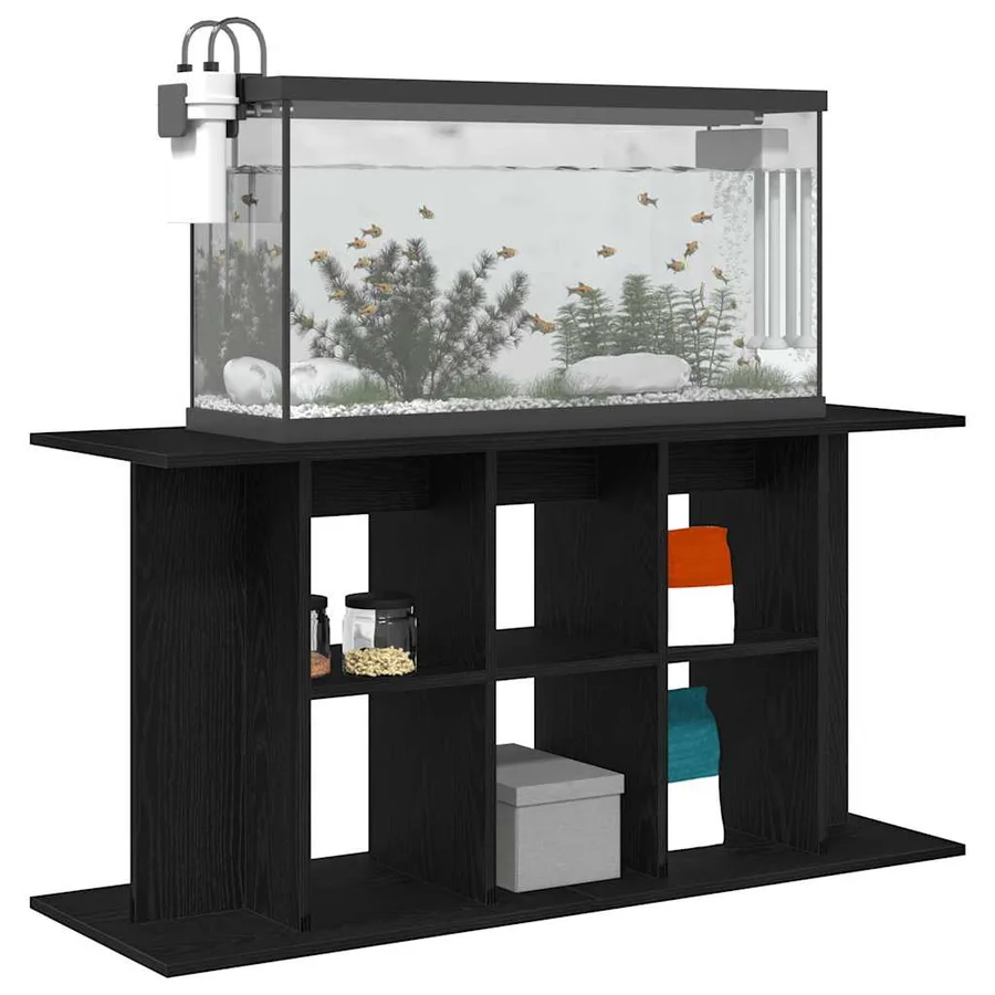 Support d'aquarium en chêne noir 120 x 40 x 60 cm Bois d'ingénierie - 4