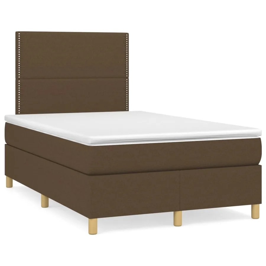 Sommier à lattes de lit avec matelas Marron foncé 120x200 cm - 2