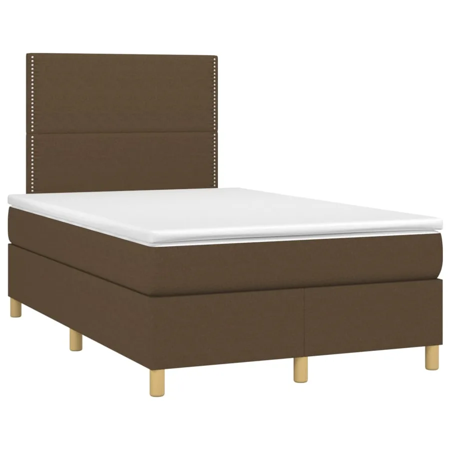 Sommier à lattes de lit avec matelas Marron foncé 120x200 cm - 3