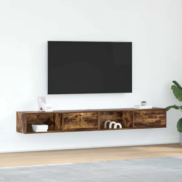 Meubles TV 2 pcs chêne fumé 100x31x25,5 cm bois d'ingénierie