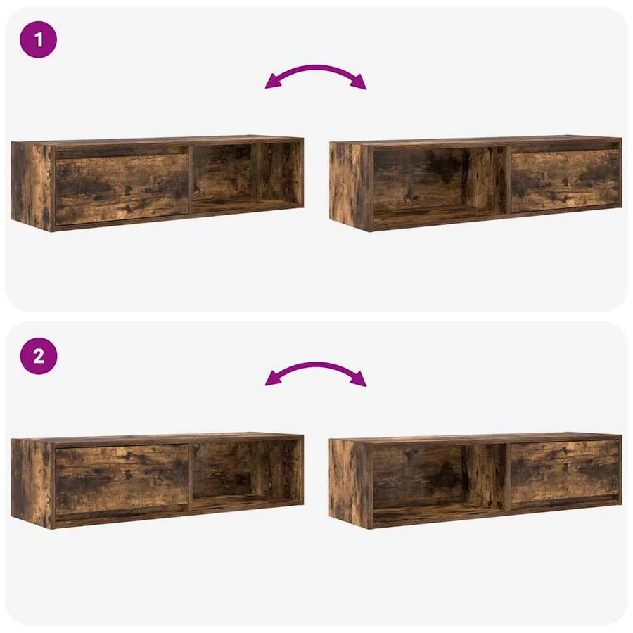 Meubles TV 2 pcs chêne fumé 100x31x25,5 cm bois d'ingénierie - 10