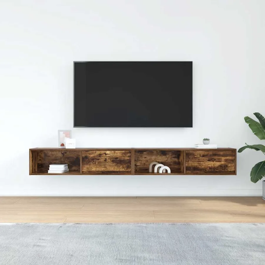 Meubles TV 2 pcs chêne fumé 100x31x25,5 cm bois d'ingénierie - 3
