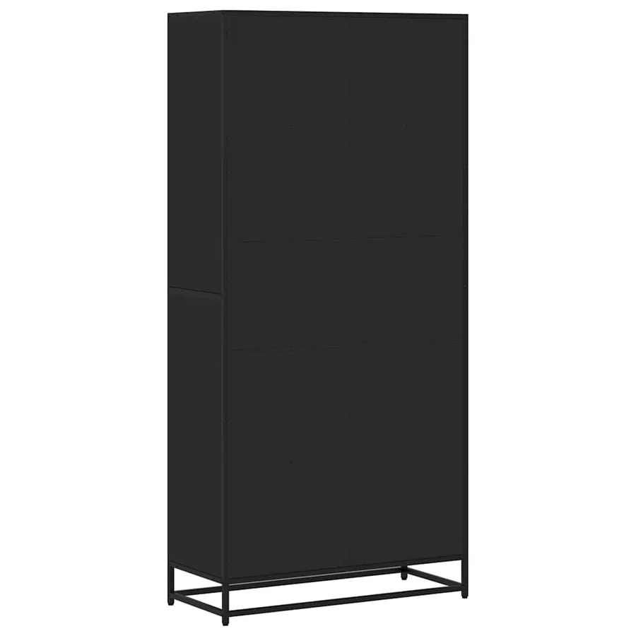 Bibliothèque noir 80,5x35x170,5 cm bois d'ingénierie - 6