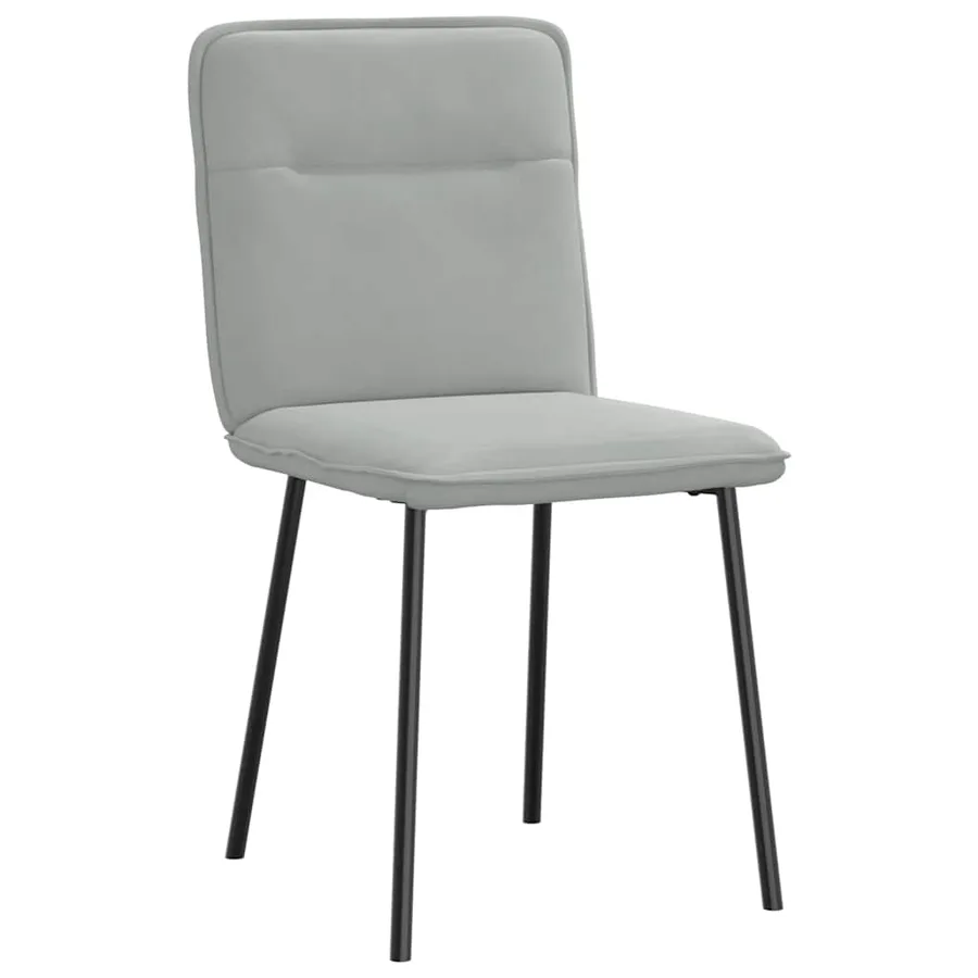 Chaises à manger lot de 2 Gris clair Velours - 3
