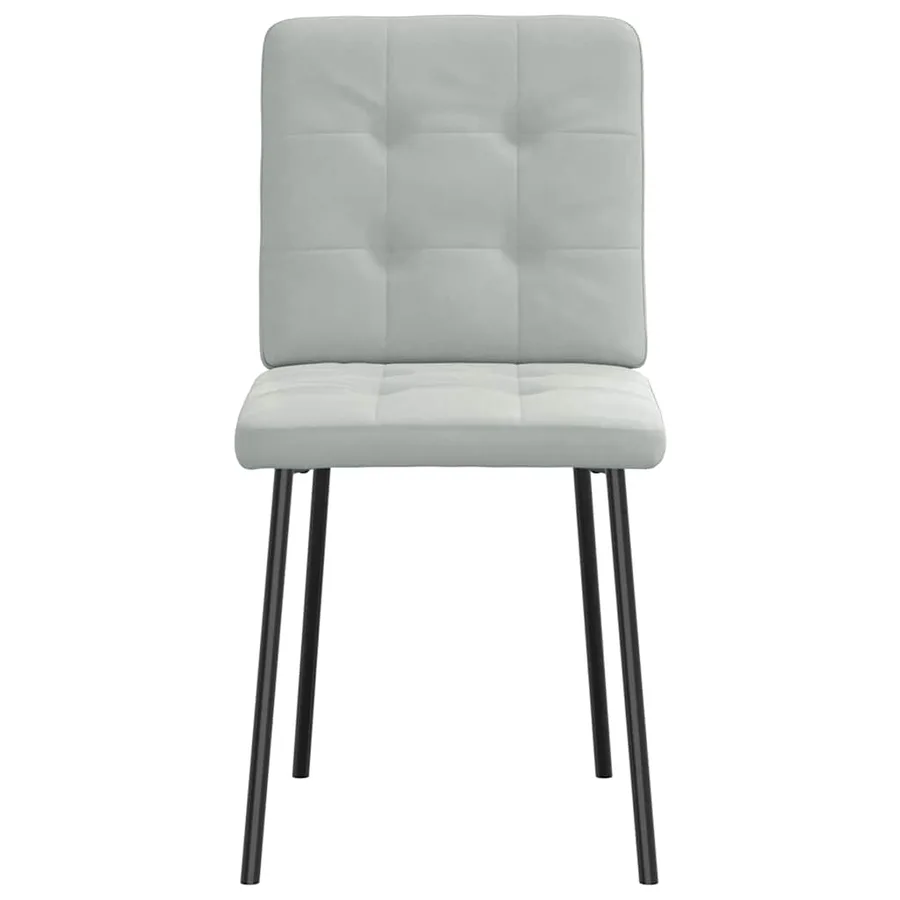 Chaises à manger lot de 2 Gris clair Velours - 4