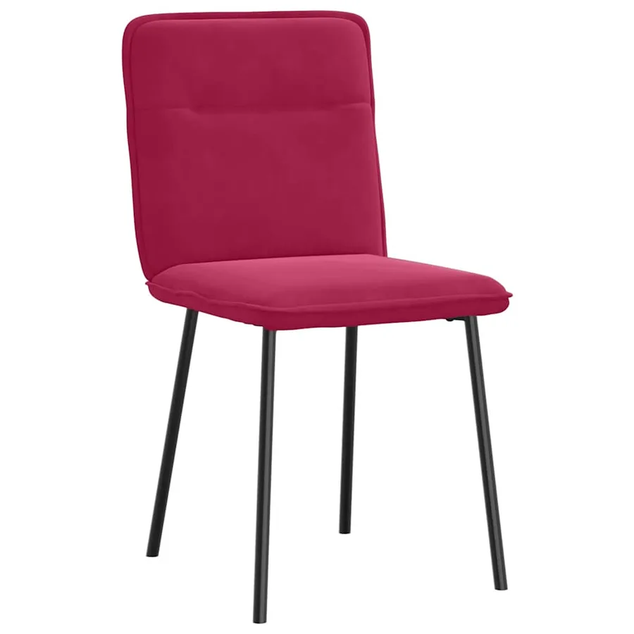 Chaises à manger lot de 2 Rouge bordeaux Velours - 3