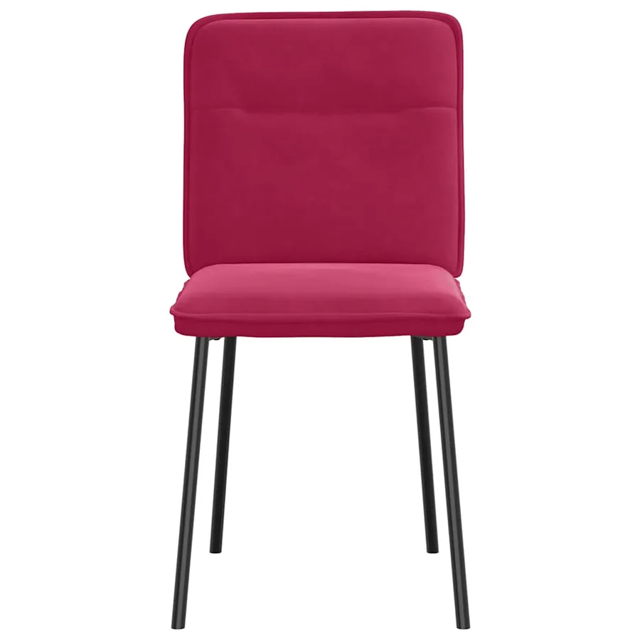 Chaises à manger lot de 2 Rouge bordeaux Velours - 4