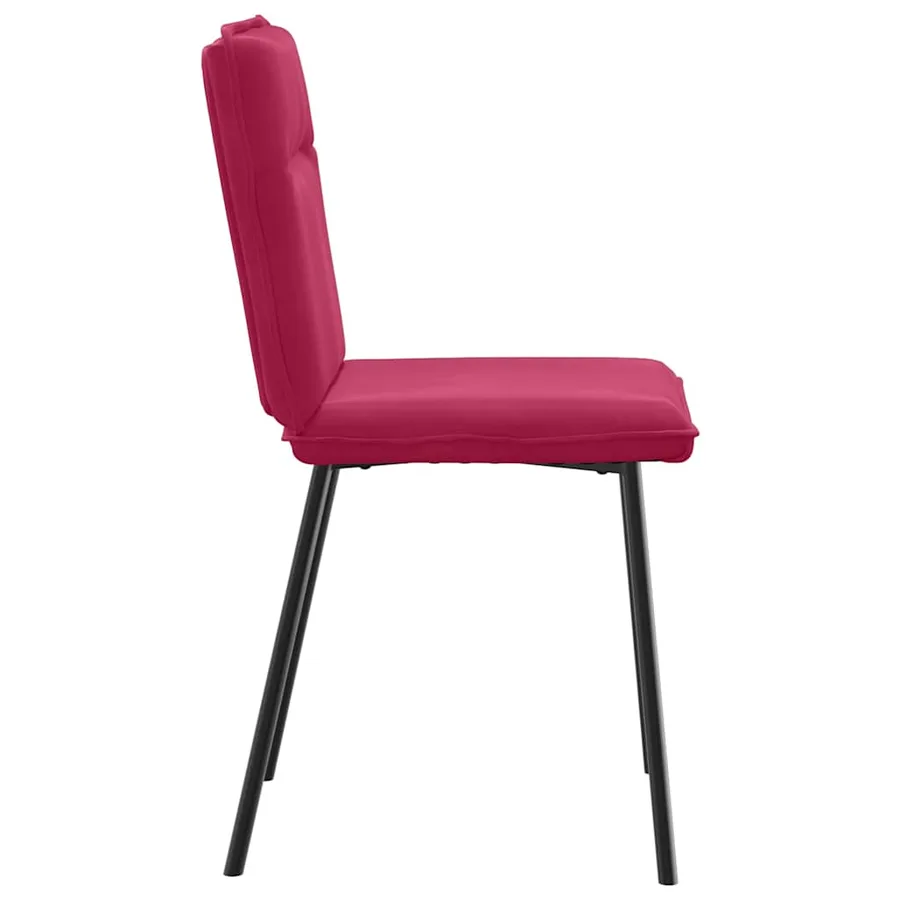 Chaises à manger lot de 2 Rouge bordeaux Velours - 5