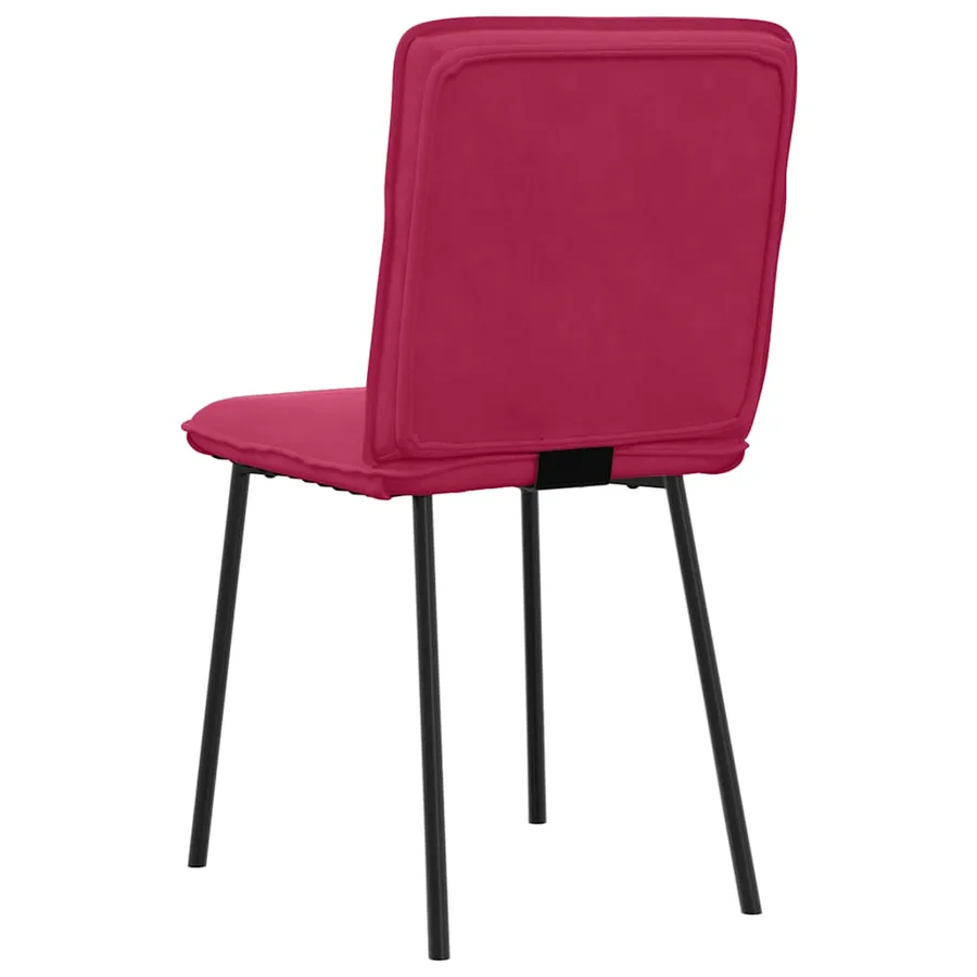 Chaises à manger lot de 2 Rouge bordeaux Velours - 6