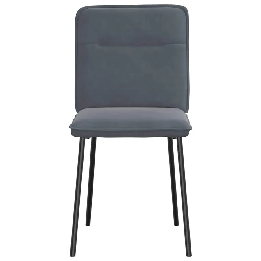 Chaises à manger lot de 4 Gris foncé Velours - 4