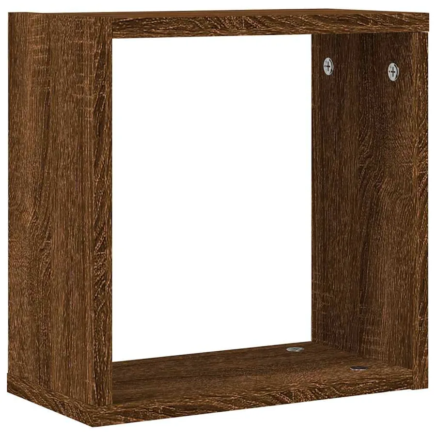 Étagères murales sous forme cube 4 pcs chêne marron 30x15x30cm - 5