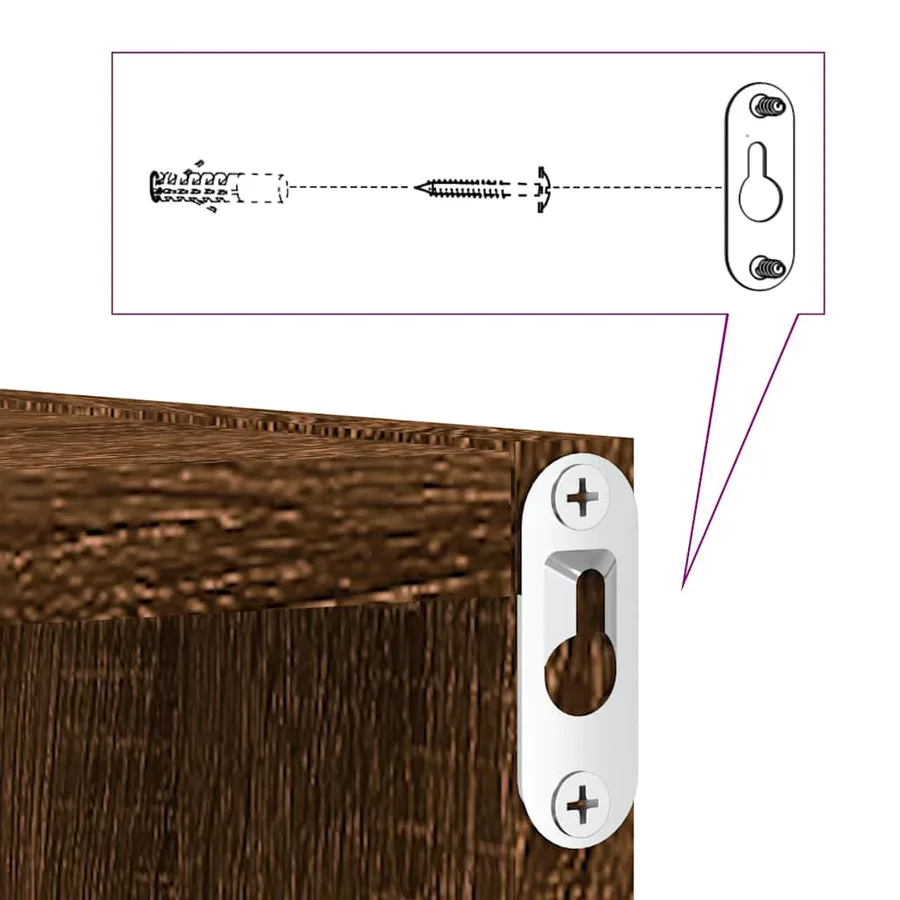 Étagères murales sous forme cube 4 pcs chêne marron 30x15x30cm - 9