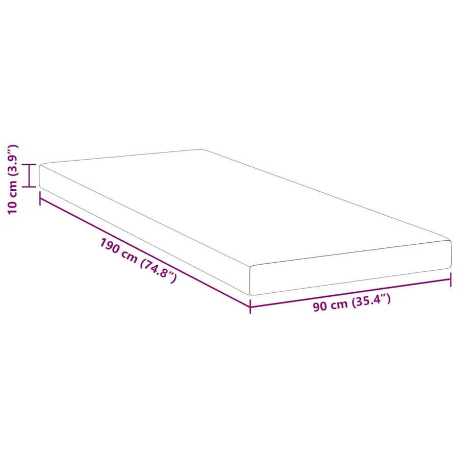 Surmatelas en mousse à mémoire 90 x 190 cm Thick Doux Blanc - 11