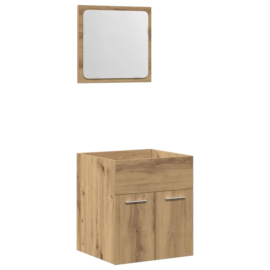 Ensemble de meubles salle de bain 2 pcs bois d'ingénierie - 2