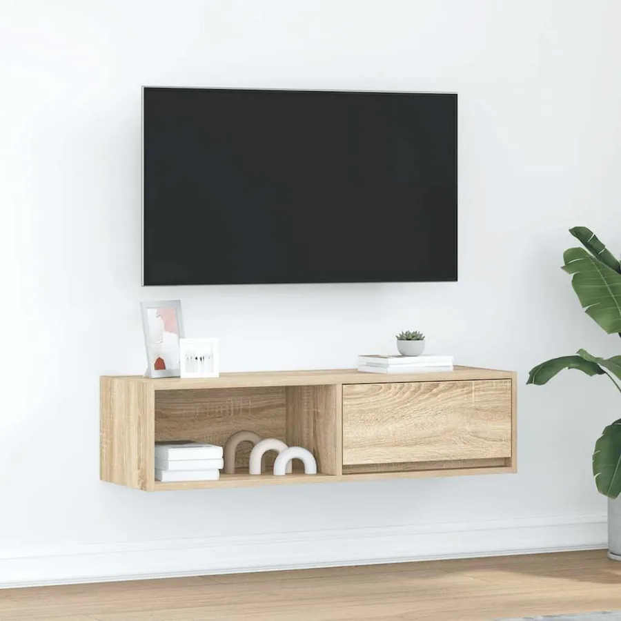 Meuble TV chêne sonoma 100x31x25,5 cm bois d'ingénierie