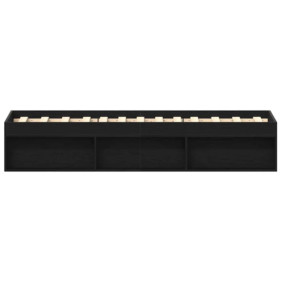 Cadre de lit sans matelas en chêne noir 90x190 cm bois d'ingénierie - 6