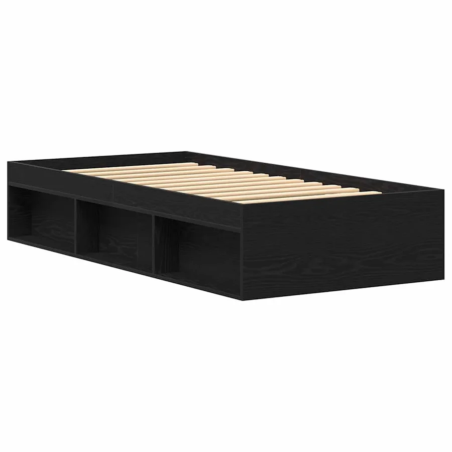 Cadre de lit sans matelas en chêne noir 90x190 cm bois d'ingénierie - 7